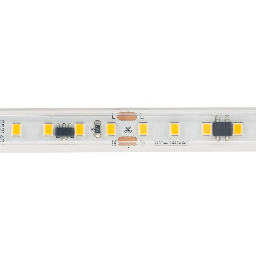 Produkt od LED Pásek Stmívatelný 220V AC 120 LED/m Teplá Bílá IP65 High Lumen Šířka 12mm Střih každých 10 cm