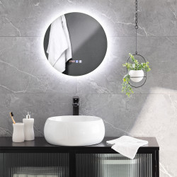 Badezimmerspiegel mit LED-Licht und Antibeschlag Ø45 cm Volpe