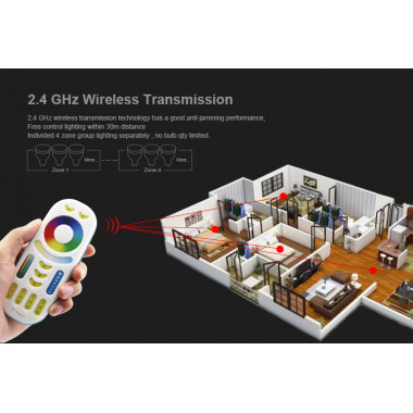 Product of RF Remote Control for RGB+CCT 4 Zone LED Dimmer MiBoxer FUT092