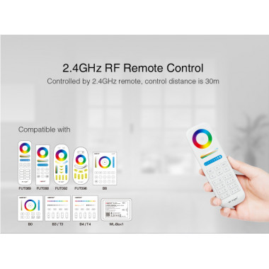 Prodotto da Controller Regolatore a Parete Touch LED RGB/RGBW/RGB+CCT 12/24V DC RF P3 MiBoxer