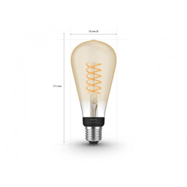 Product of 7W E27 ST72 550 lm Filament LED Bulb PHILIPS Hue White Edison