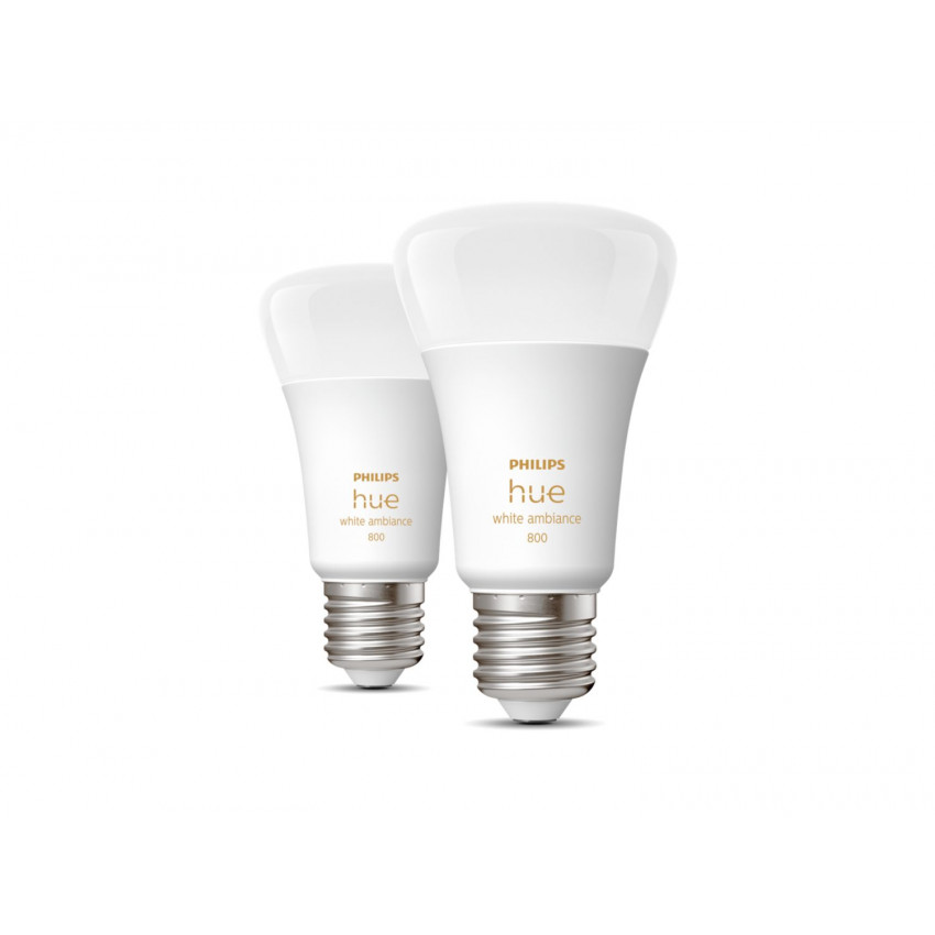 Product van Pack 2st  Slimme LED Lamp E27 6W 570 lm A60 PHILIPS Hue White 