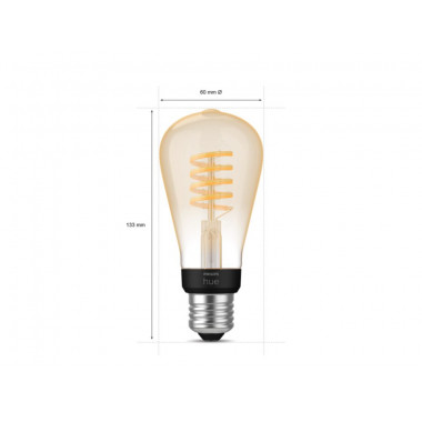 Product van LED Lamp  Filament  E27 7W 550 lm ST64 PHILIPS Hue White Ambiance