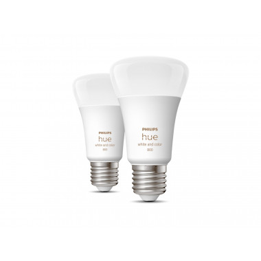 Product van Pack 2 st Slimme LED Lampen  E27 White Color 6.5W PHILIPS Hue