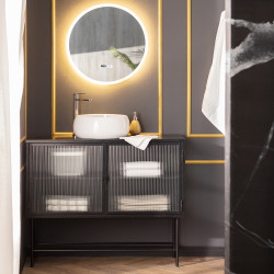 Koupelnové Zrcadlo s LED Světlem a Ochranou proti Zamlžení Ø60 cm Palolem
