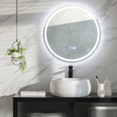 Badezimmerspiegel mit LED-Licht Ø60 cm Stiniva