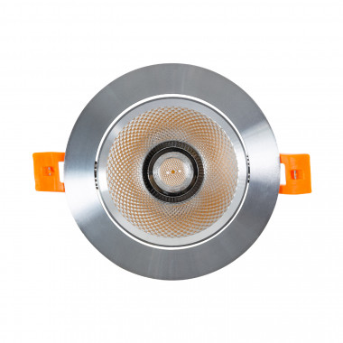 Product van Downlight Richtbaar Rond LED 15W COB  Zilver Zaag maat Ø90 mm CRI92 Expert Colour No Flicker
