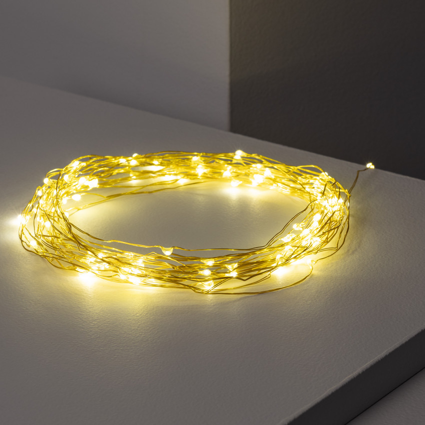 Produkt von LED Girlande aus Draht Gold mit Batterie 10m