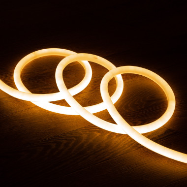 Neon LED Strip Rond Dimbaar Flexibel 360 220V AC 120 LED/m IP67 Warm Wit Op Maat op de 100cm