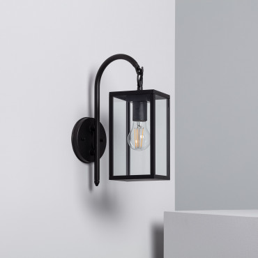 Product Lampe Murale Aluminium et Verre Support Supérieur Atrium Noire