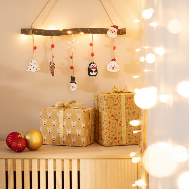 Závěsná LED Vánoční Girlanda - Řetěz Vánoční Poleno
