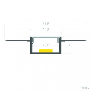 Produkt od Hliníkový Profil pro Sádrokarton/Dlažby /Obklady pro Dvojité LED Pásky do 20mm 