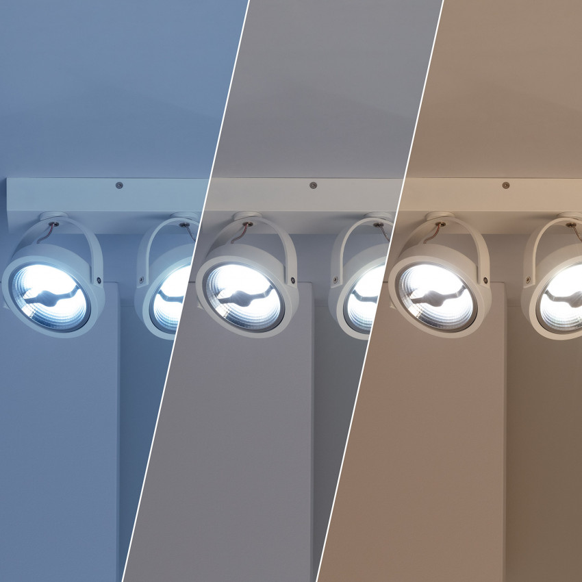 Product van Witte verstelbare CREE-COB 30W AR111 LED plafondlamp met 2 spotlights (dimbaar)