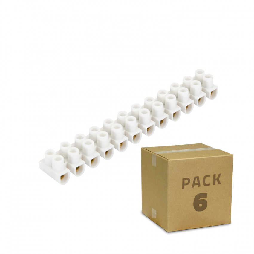 Produit de Pack 6 Dominos de Connexion Électrique 12 Plots Blanc