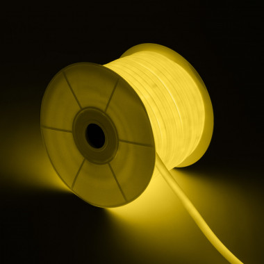 LED Strip neon Flexibel Rond 360 120LED/m IP67 geel 50 meter