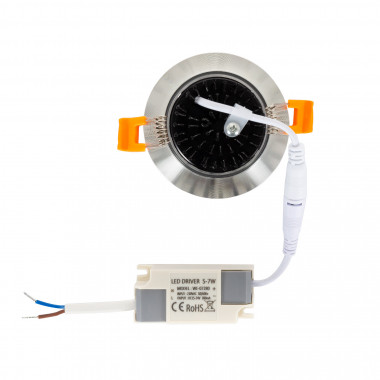 Product of Silver Round 7W (UGR19) Flicker-free COB LED Downlight Ø 70mm Cut-Out
