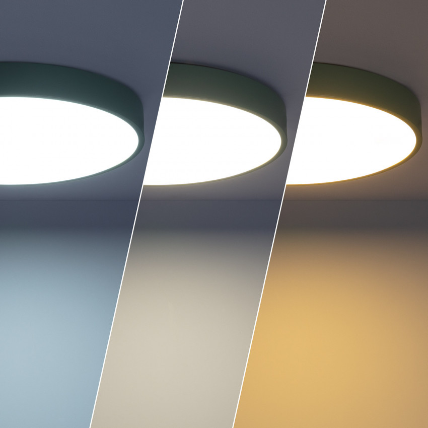 Product van Plafondlamp LED 24W Rond Metaal Ø400 mm CCT Selecteerbaar Iris