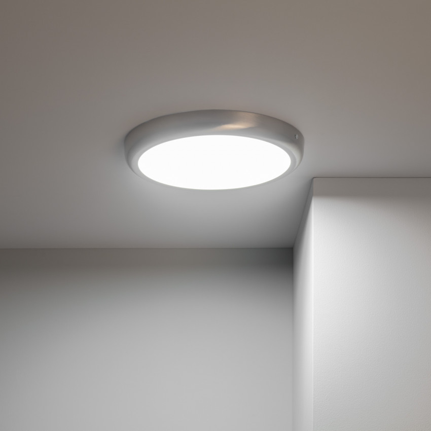Produkt od Přisazené Stropní Kruhové LED Svítidlo Ø300 mm Kovový se Stříbrným Designem