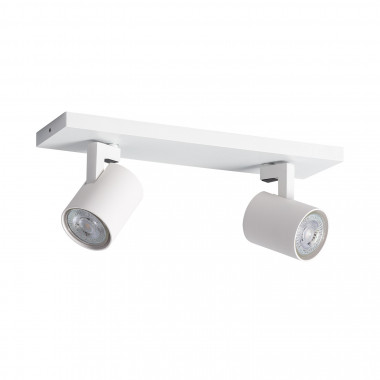 Spot à Douille Double en Saillie Orientable Aluminium Gylu à Ampoule GU10