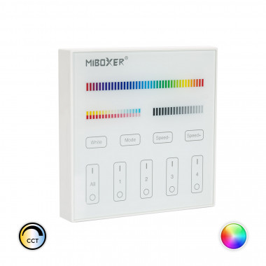 Télécommande Murale RF pour Variateur LED RGB + CCT 4 Zones MiBoxer B4