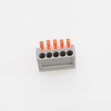 Pack 10 Connettori rapidi 5 ingressi PCT-215 per cavi elettrici 0,08-4 mm²  - Ledkia