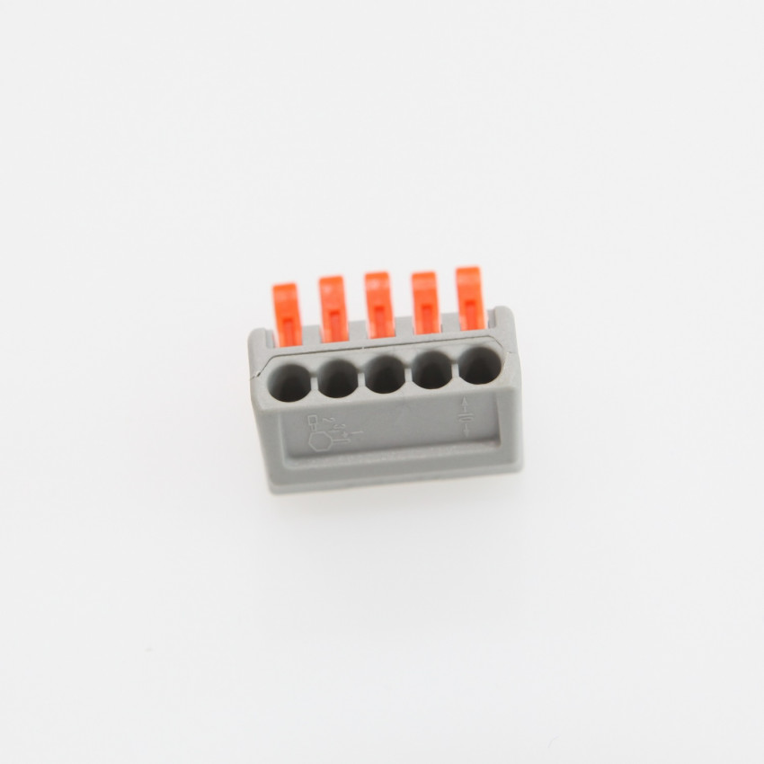 Prodotto da Pack 10 Connettori rapidi 5 ingressi PCT-215 per cavi elettrici 0,08-4 mm²