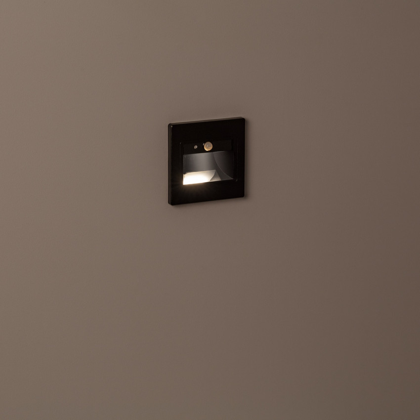 Product van Wandlamp LED 1.5W Inbouw met PIR-sensor Bark Black
