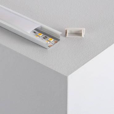 Product Recessed Aluminium Profile with Continuous Cover for Double Length LED Strip