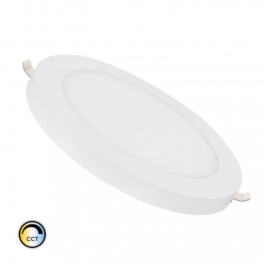 18W CCT Selectable Round LED Panel with Adjustable Cut Out Ø75-210 mm and Aluminium Frame
