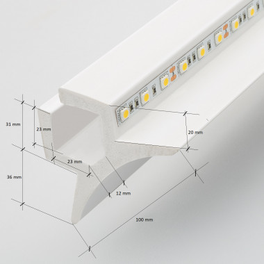 Product van Sierlijst voor 2 LED Strips 2m Boog