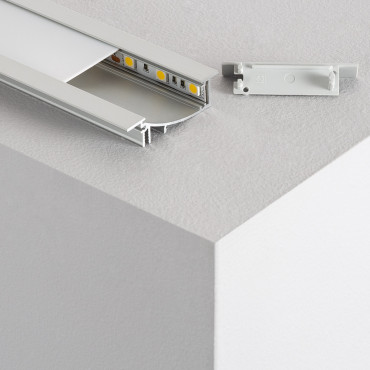 Product Profilé Aluminium Encastrable 1m Lumière Diffuse pour Rubans LED  jusqu'à 10mm 