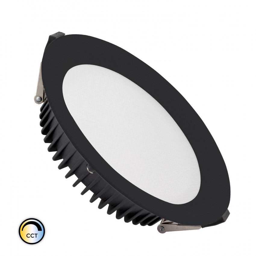Product van Downlight LED 50W SAMSUNG New Aero Slim CCT Selecteerbaar 130 lm/W (UGR19) LIFUD Black LIFUD Zaagmaat Ø 200 mm