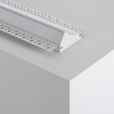 Product van Inbouw aluminium profiel voor gips / gipsplaten met doorlopende cover voor LED Strip tot 20mm