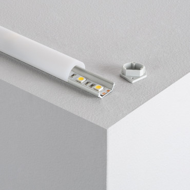 Product Aluminiumprofil Ecke 1m mit kreisförmiger Abdeckung für LED-Streifen bis 10mm