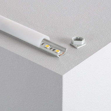 Produkt von Aluminiumprofil Ecke 1m mit kreisförmiger Abdeckung für LED-Streifen bis 10mm