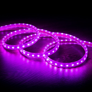 Product LED Strip 220V AC 60LED/m Roze op Maat In te korten om de 100cm en 14 mm Breed