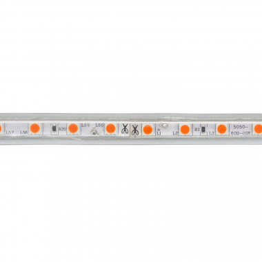 Product van LED Strip 220V AC 60LED/m Oranje IP65 op Maat In te korten om de 100cm 14 mm Breed