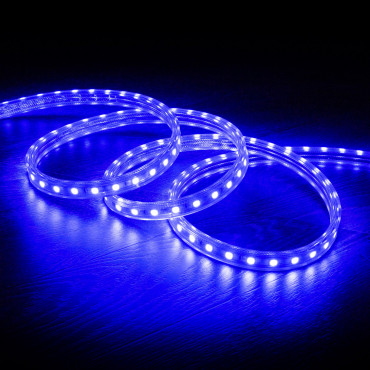Product Striscia LED 220V AC 60 LED/m Azzurro IP65 su Misura Larghezza 14mm Taglio ogni 100cm 