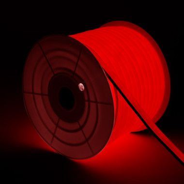 Produit de Gaine Néon LED Flexible Dimmable 7.5W/m 220V AC 120LED/m Semi-circulaire 180° Rouge IP67 sur Mesure Coupe tous les 100cm 
