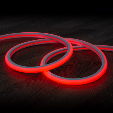 Product Neon LED Pásek 7.5 W/m Stmívatelné 220V AC 120 LED/m Půlkruhové 180º Červená IP67 Střih každých 100 cm 