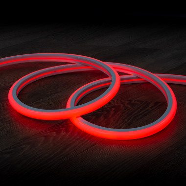 Taśma Neon LED 7.5 W/m Regulowana 220V AC 120 LED/m Półokrągła 180º Czerwona IP67 na Wymiar Cięcie co 100cm