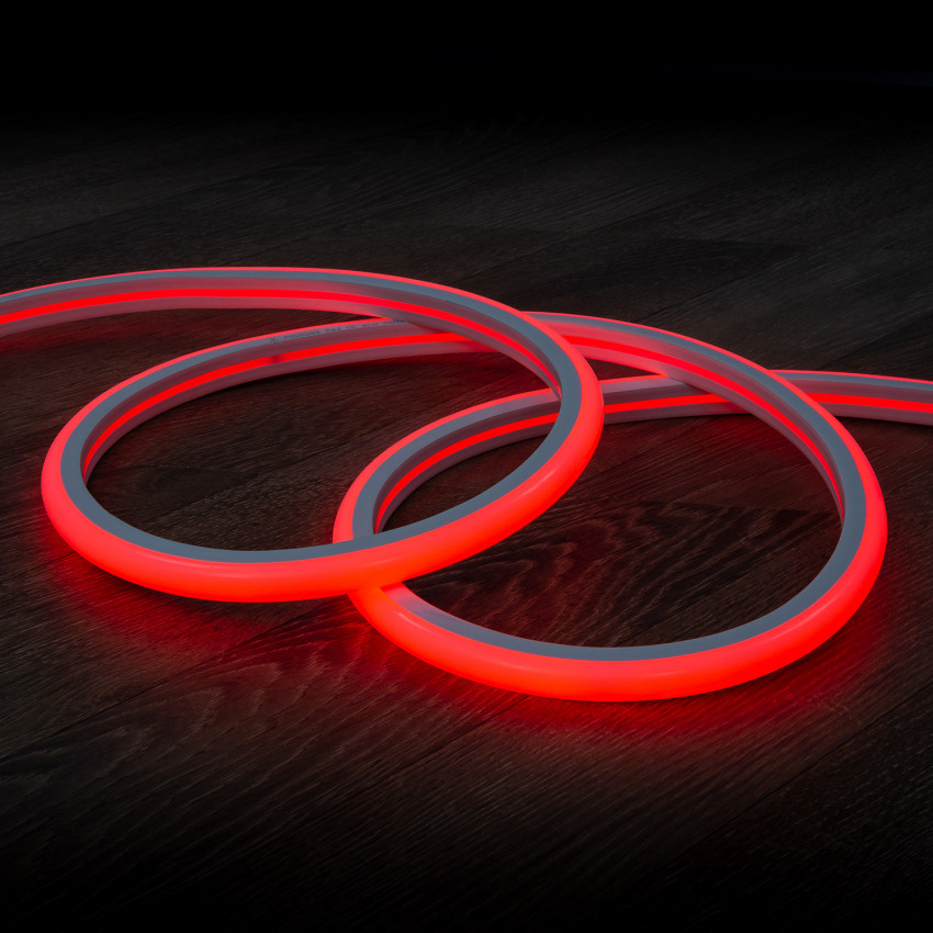 Produkt von LED-Streifen Neon 7.5 W/m Dimmbar 220V AC 120 LED/m Halbrund 180º Rot IP67 nach Mass Schnitt alle 100cm