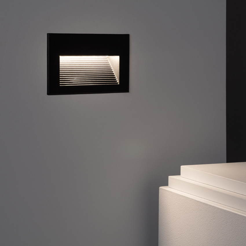 Produit de Balise LED Extérieure 5W Encastrable au Mur Goethe Horizon Noire 