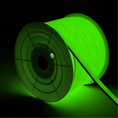 Produkt von LED-Streifenrolle Neon 7.5 W/m Dimmbar 220V AC 120 LED/m 50m Halbrund 180º Grün IP67 Schnitt alle 100 cm