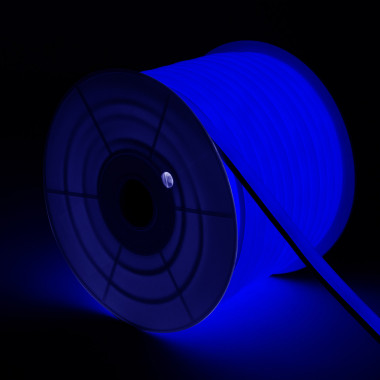 Bobina Striscia LED Neon 7.5W/m Regolabile 220V AC 120 LED/m Semicircolare 180º Azzurro IP67 Taglio ad ogni 100cm