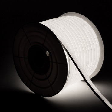Product Bobine Gaine Néon LED Flexible Dimmable 7.5W/m 220V AC 120 LED/m 50m Semi-circulaire 180° Blanc Froid IP67 Coupe Tous les 100cm 