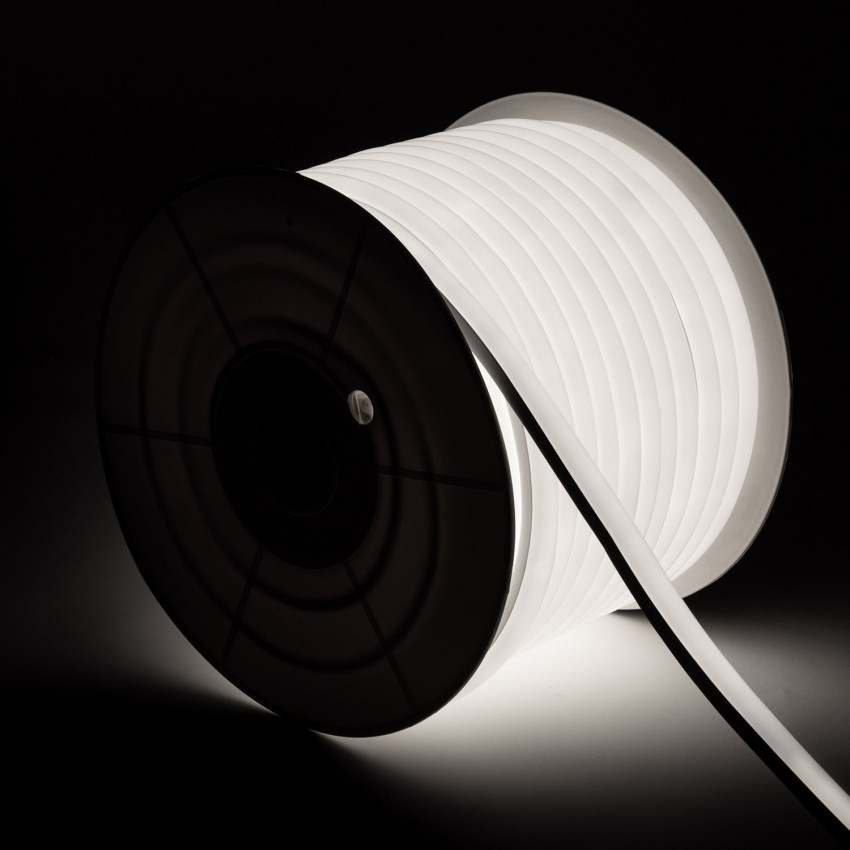 Produit de Bobine Gaine Néon LED Flexible Dimmable 7.5W/m 220V AC 120 LED/m 50m Semi-circulaire 180° Blanc Froid IP67 Coupe Tous les 100cm 