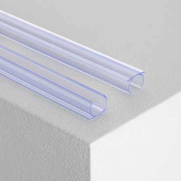 Profilé PVC 7x8mm transparent pour mini néon flexible.
