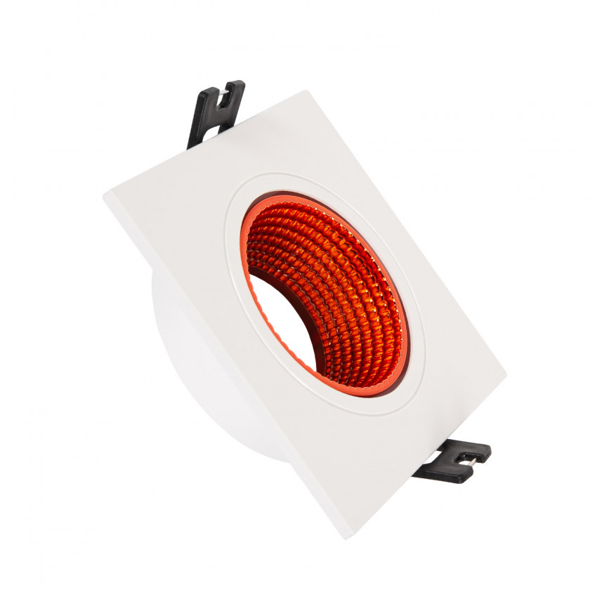 Product van Downlight Ring Vierkant Kantelbaar Gekleurd voor  GU10 Zaagmaat Ø80 mm