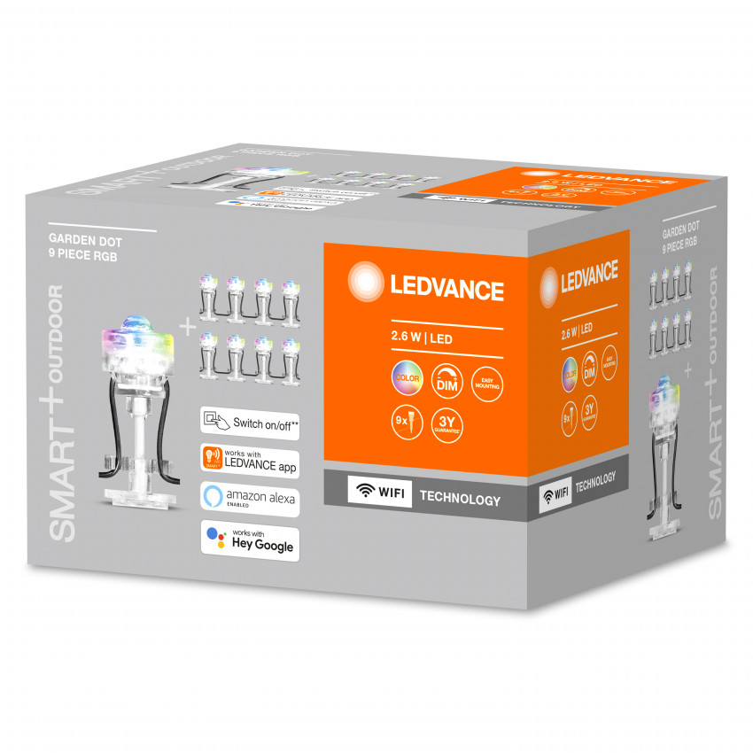 Product van Luces LED 2.5W RGB SMART WiFi con Pincho para Exterior Mini LEDVANCE 4058075478534